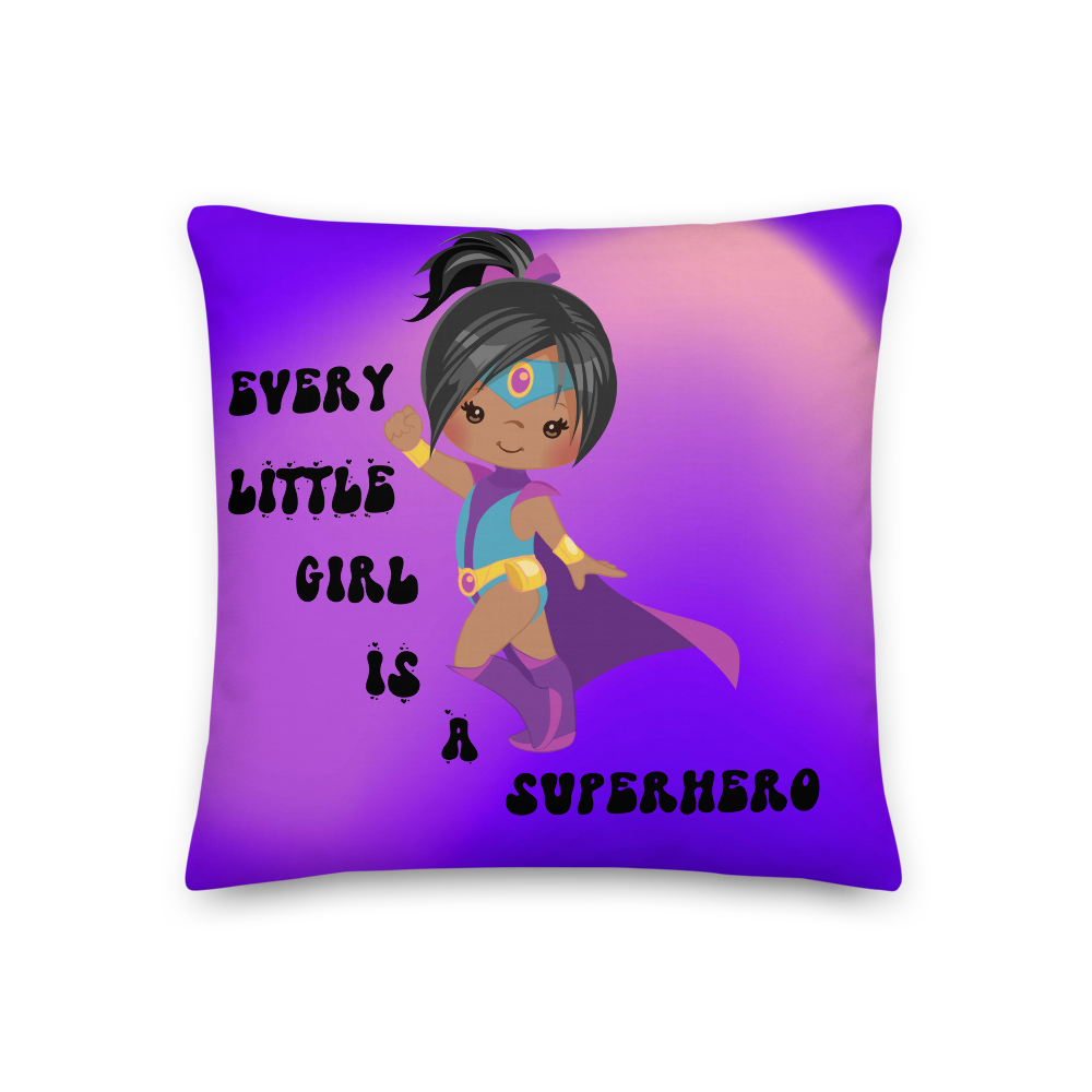 Girl Superhero Purple Pillow