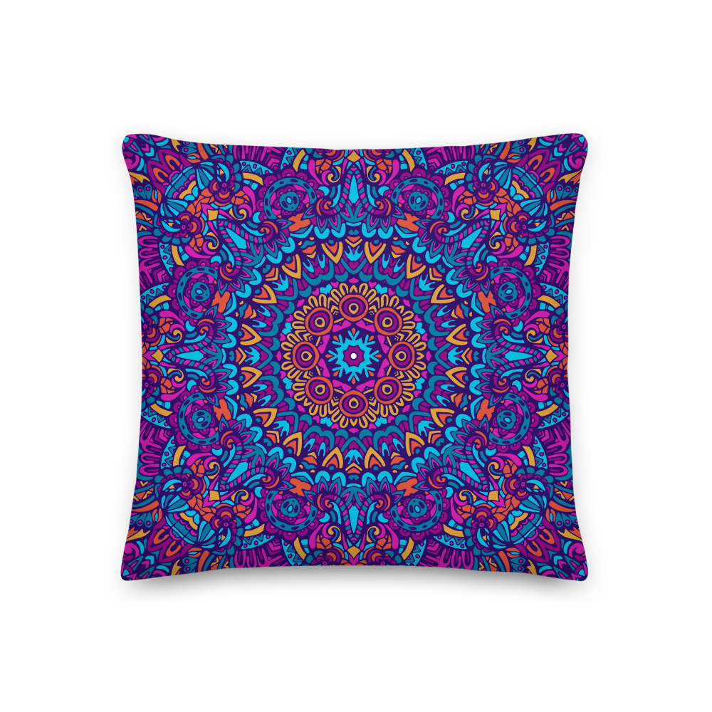 Mandala Blue Pillow