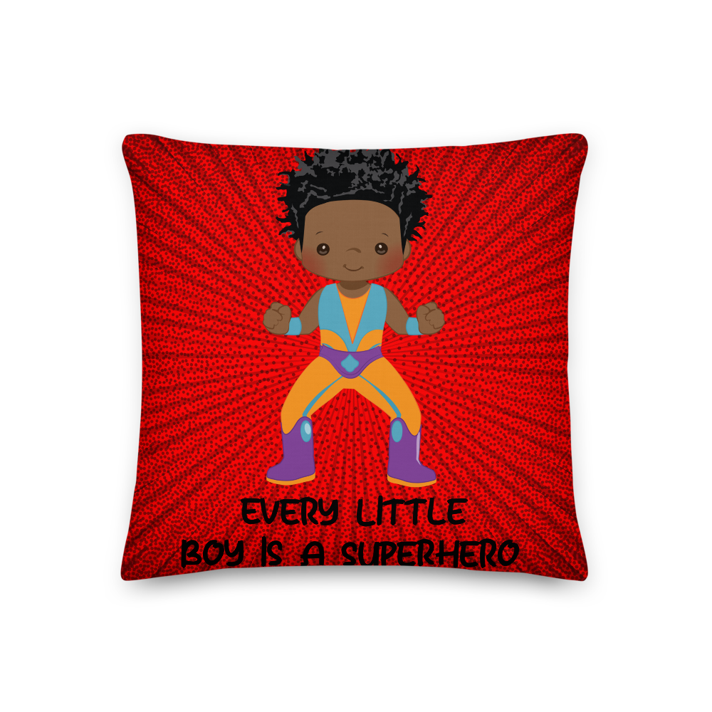 Boy Superhero Red Pillow