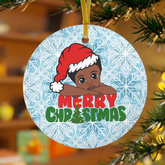 Christmas Boy Glass Ornament