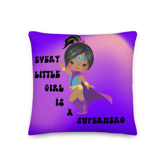 Girl Superhero Purple Pillow
