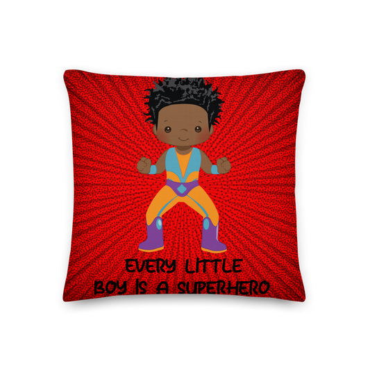 Boy Superhero Red Pillow